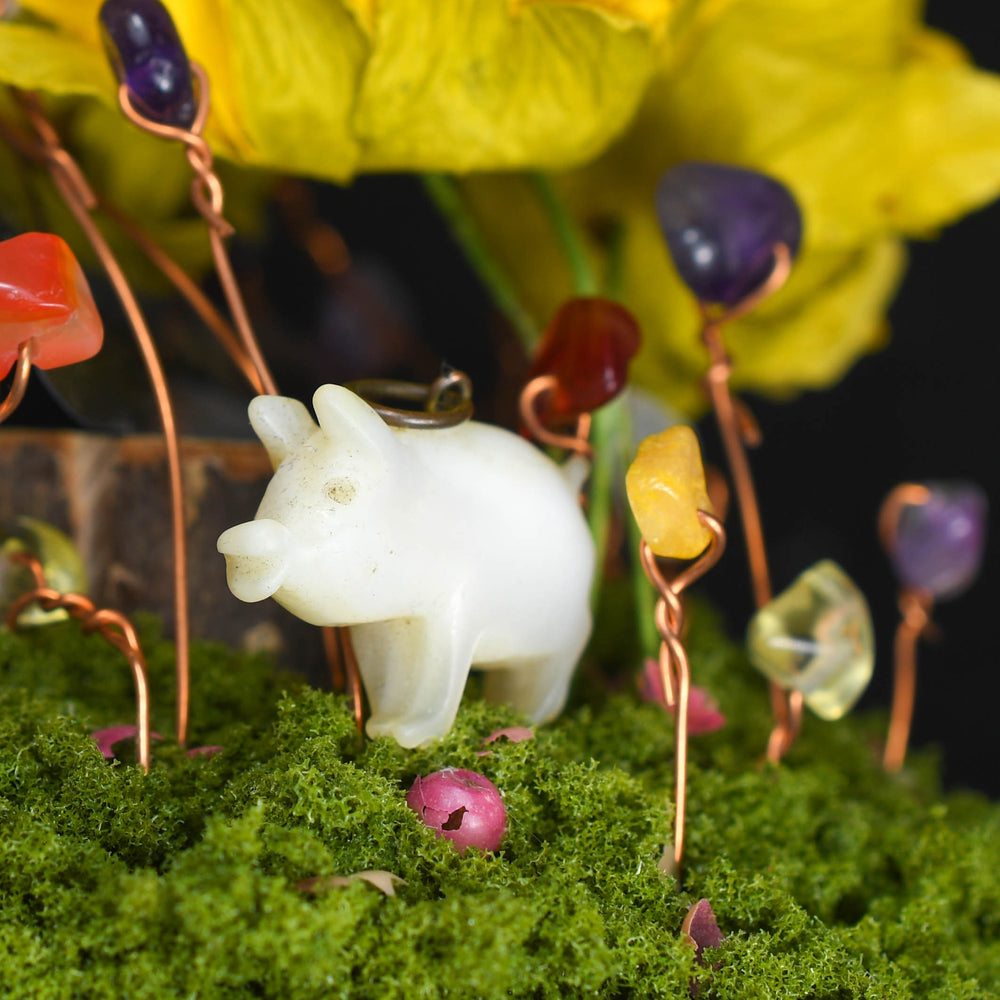 Victorian Mother of Pearl Lucky Pig Charm