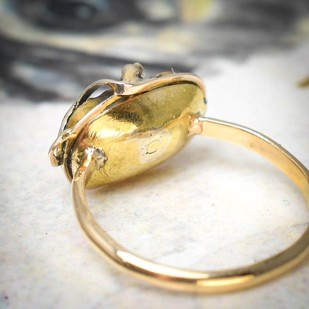 Georgian Flat Cut Garnet Snake Ring