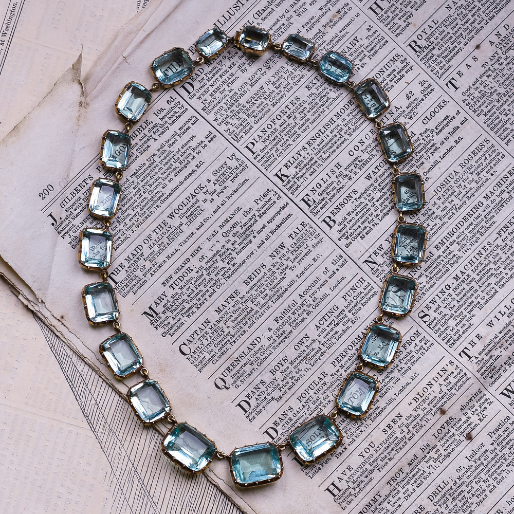 Georgian Aquamarine Paste Rivière Necklace