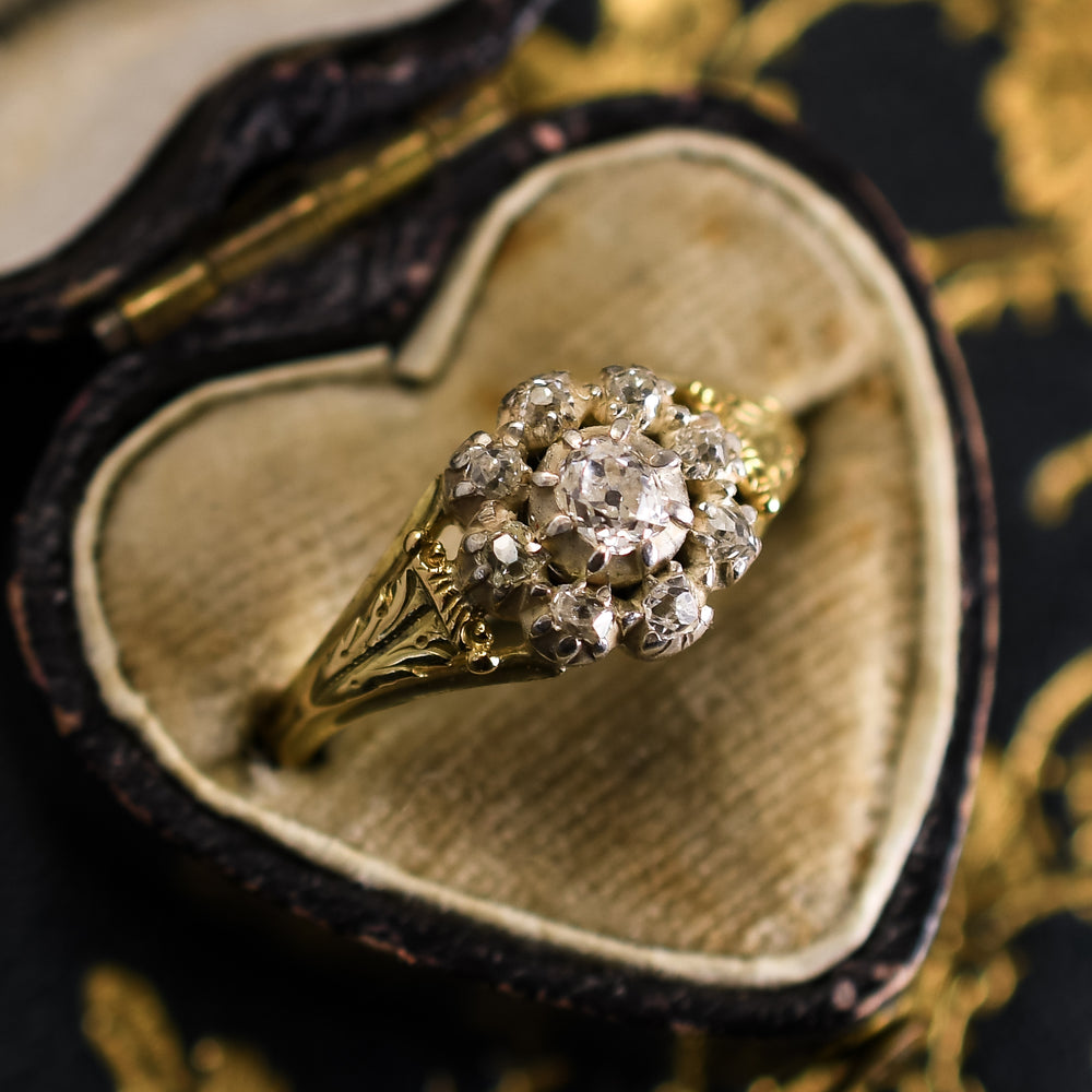 Georgian Diamond Flower Cluster Ring