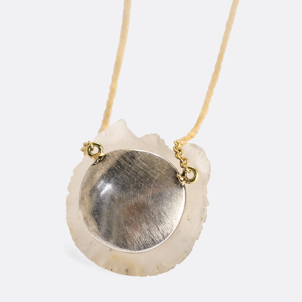 Edwardian Moonstone & Diamond Dog Pendant & Chain