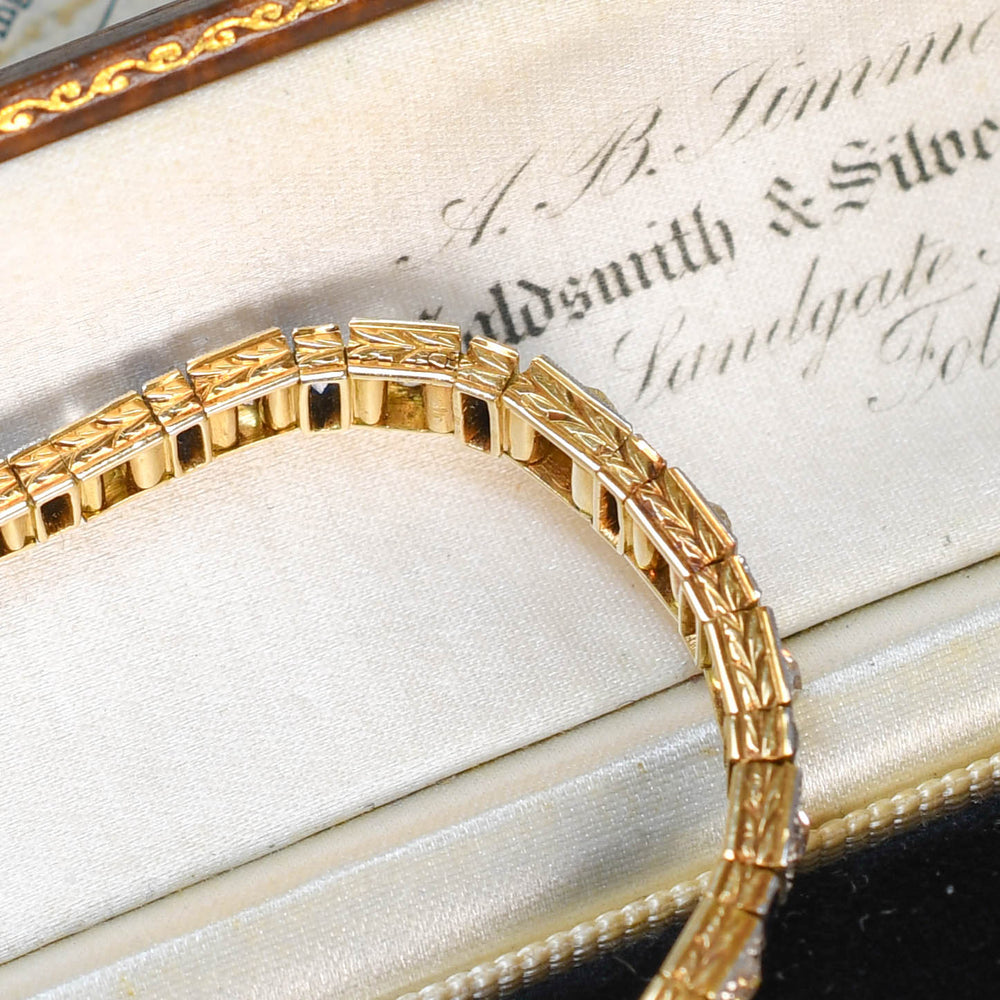 Art Deco Boxed Sapphire & Diamond Bracelet