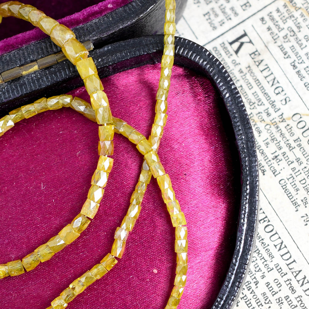 1930's Yellow Diamond Bead Necklace