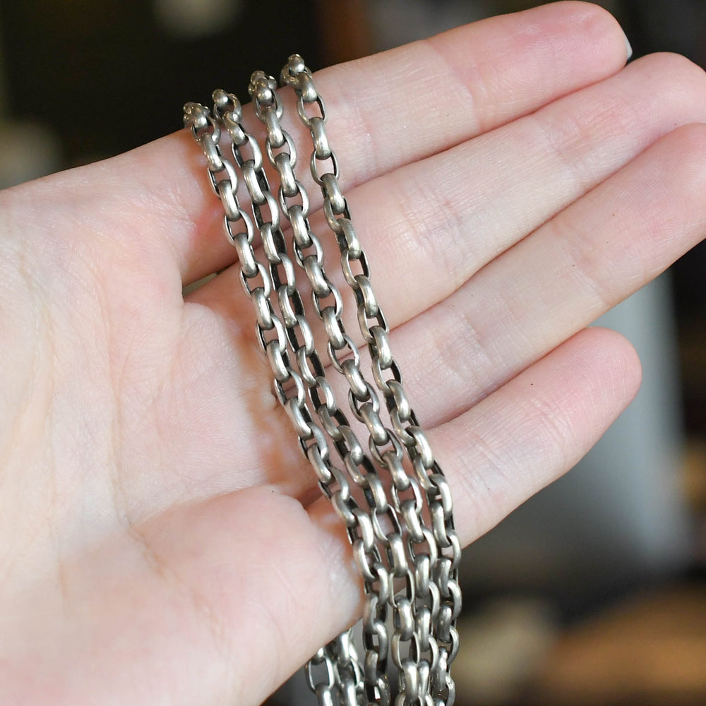 Antique European Silver Long Guard Chain