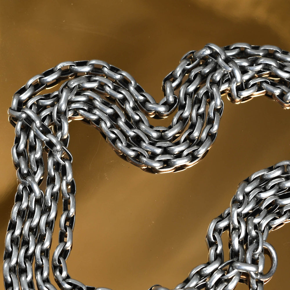 Antique European Silver Long Guard Chain