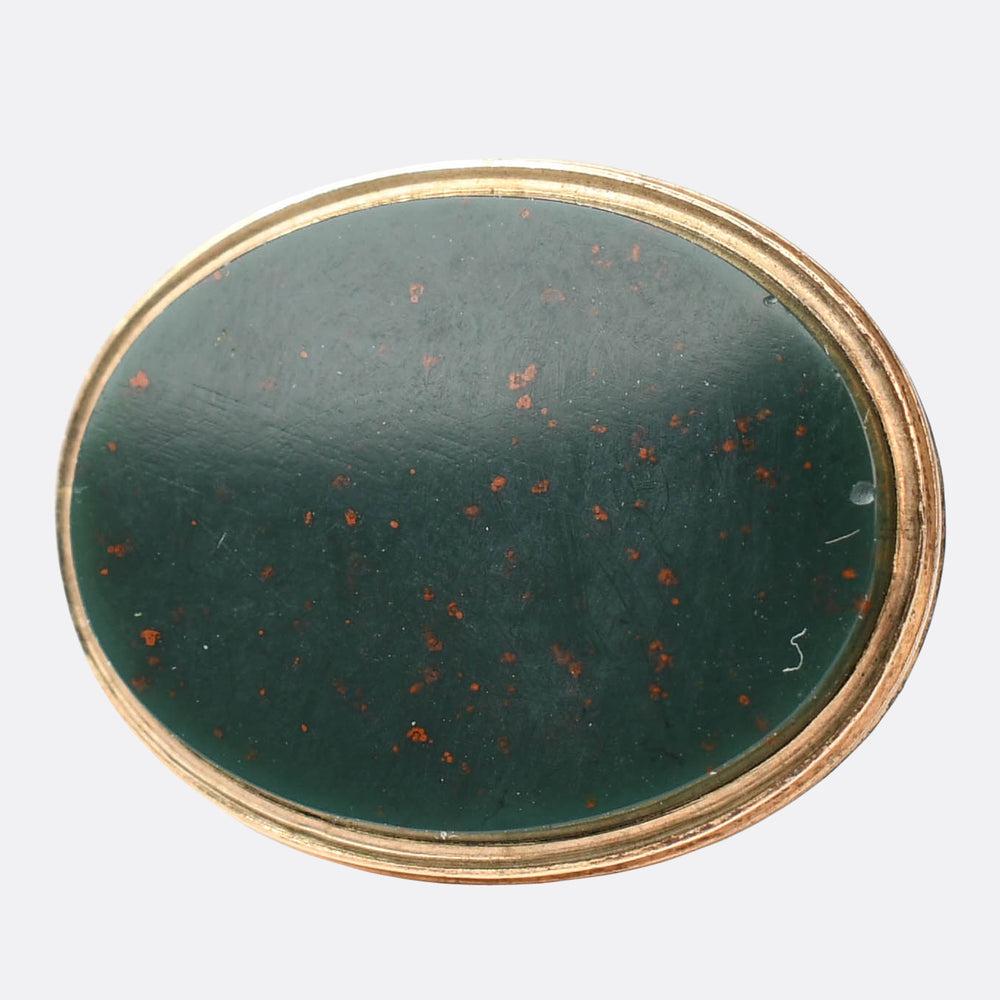 Edwardian Bloodstone Double Snake Fob