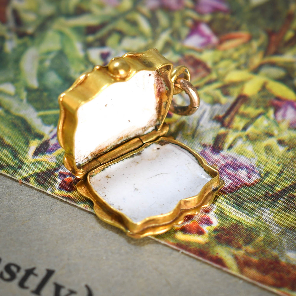 Georgian Enamelled Miniature Purse Locket Charm