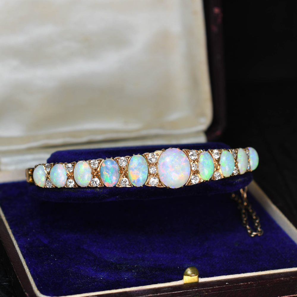 Victorian Opal & Diamond Bangle