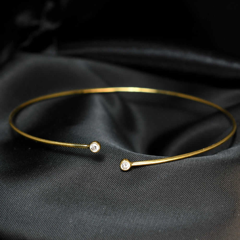 Tiffany & Co 18k Gold Diamond Torque Bangle