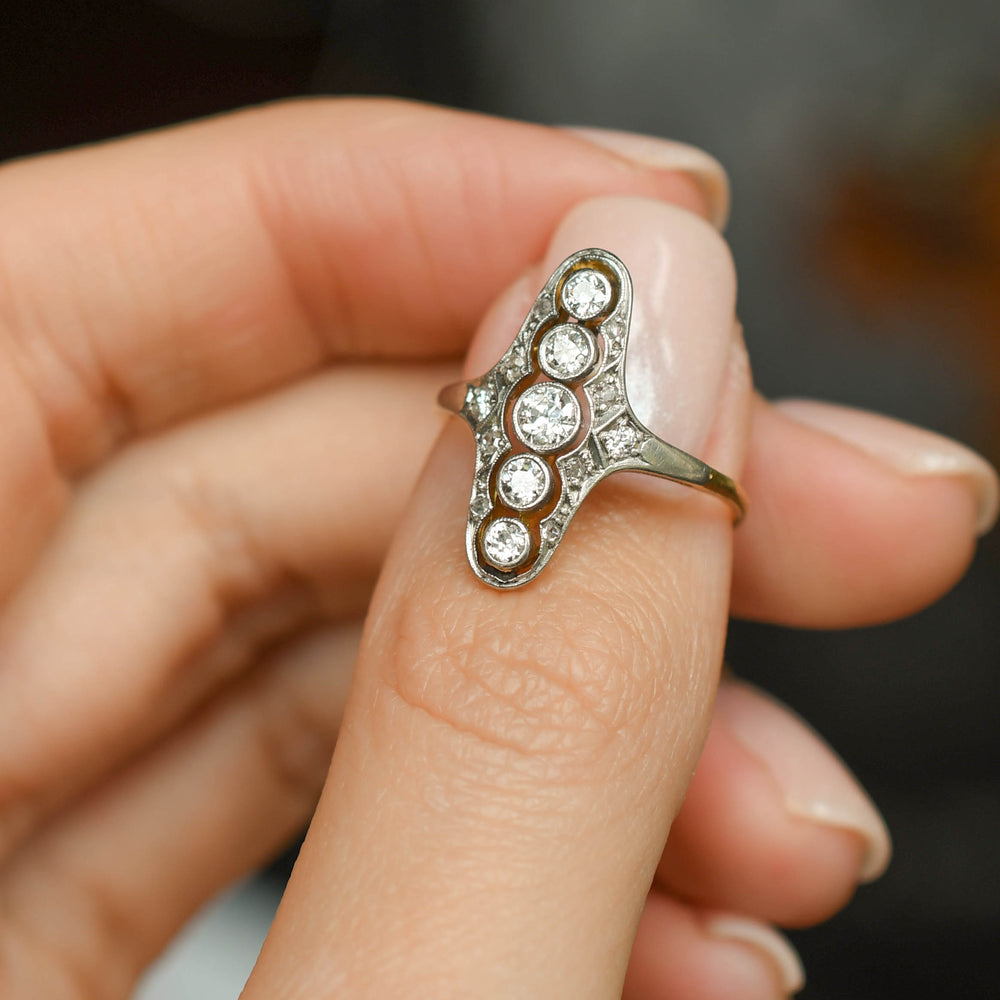 Edwardian Diamond Openwork Cluster Ring