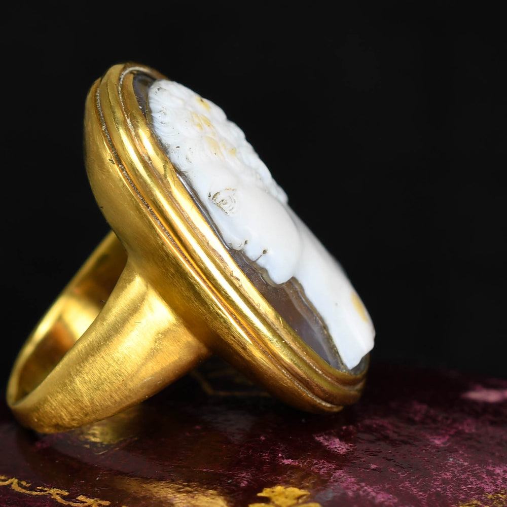 Late 18th Century Young Hercules Portrait Cameo Ring