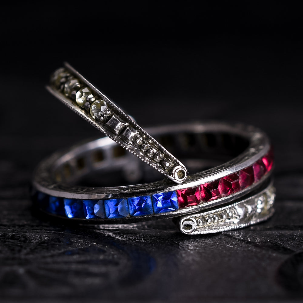 Art Deco Red, White & Blue Paste