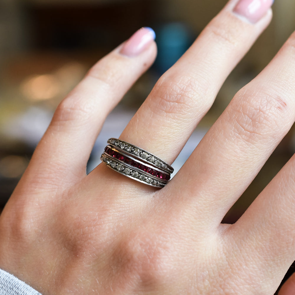 Art Deco Red, White & Blue Paste