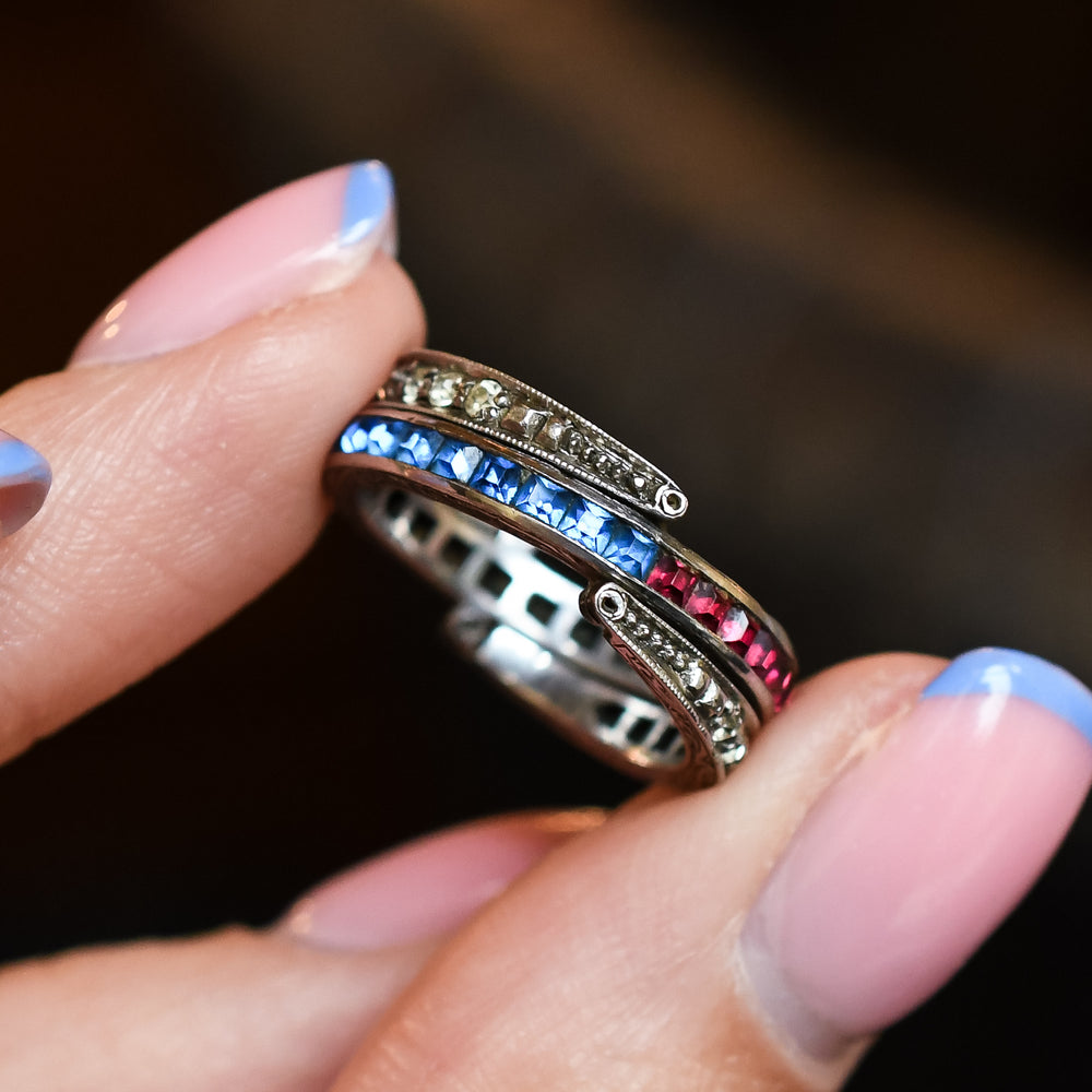 Art Deco Red, White & Blue Paste