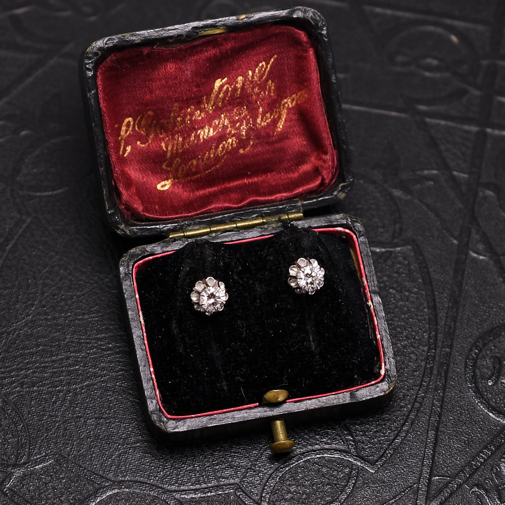 1930's Diamond Stud Earrings