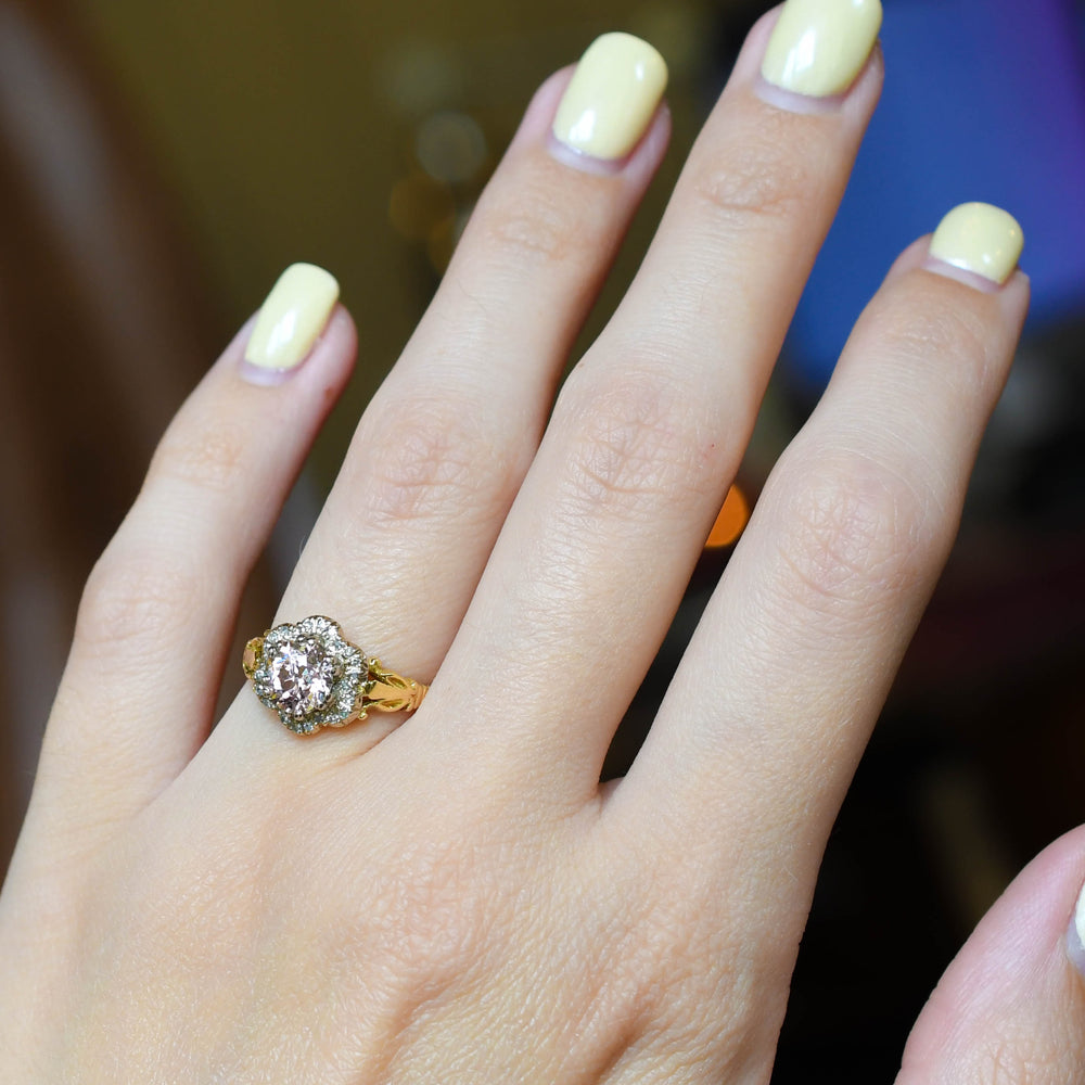 Victorian 1.3ct Old Cut Diamond Flower Cluster Ring