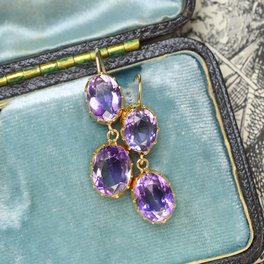 Georgian Amethyst Drop Earrings