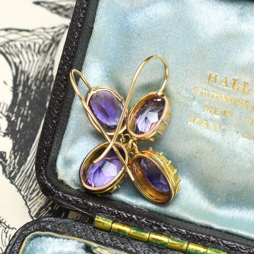 Georgian Amethyst Drop Earrings