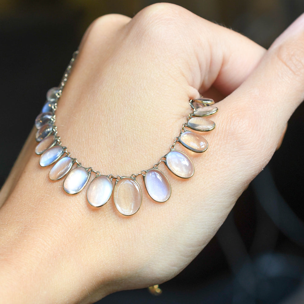 1930's Moonstone Fringe Necklace