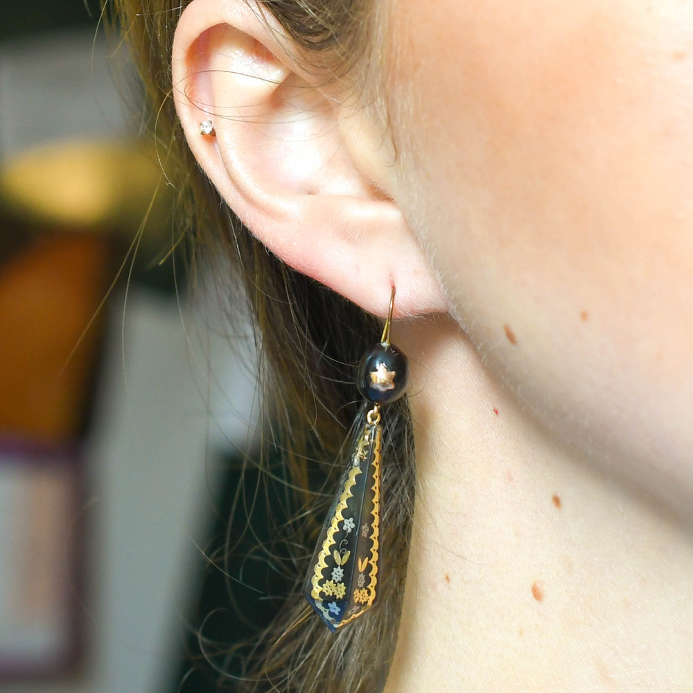 Victorian Shell Drop Earrings