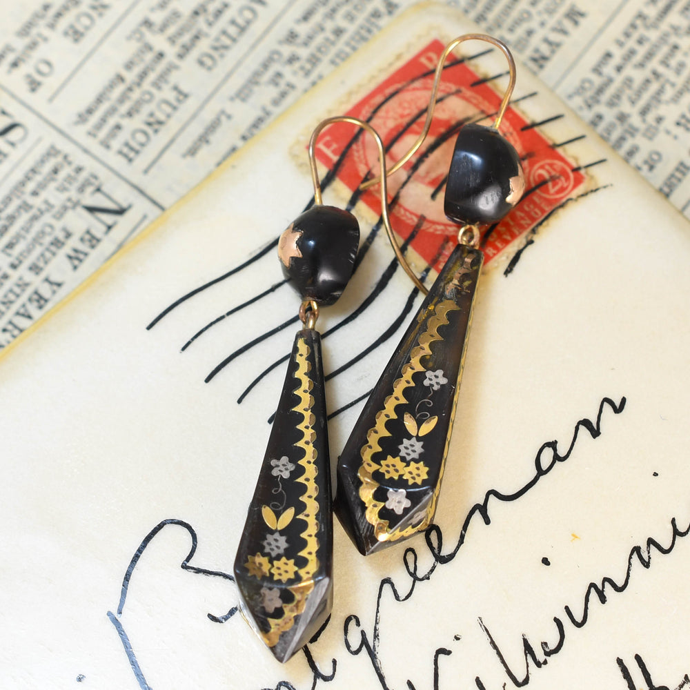 Victorian Shell Drop Earrings