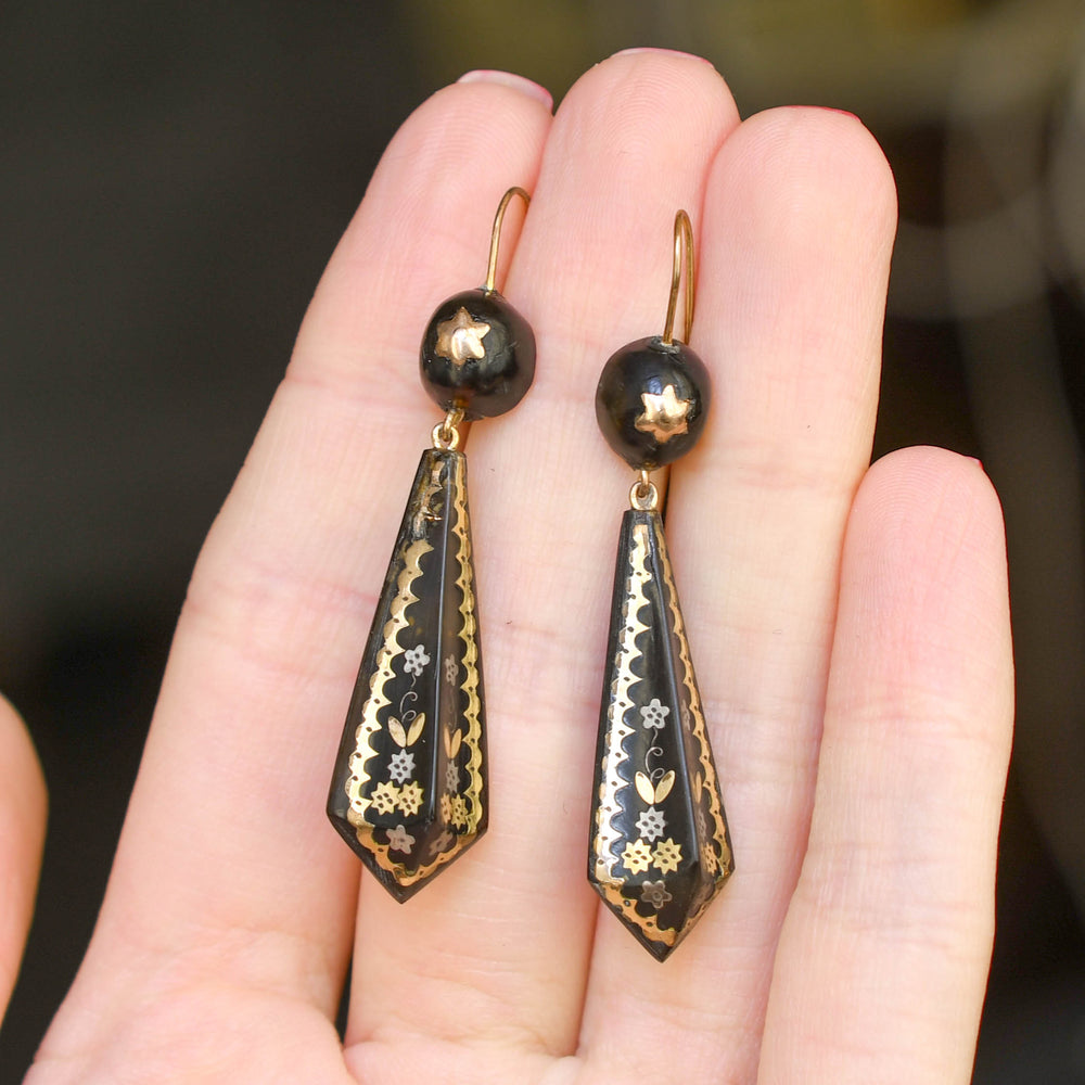 Victorian Shell Drop Earrings