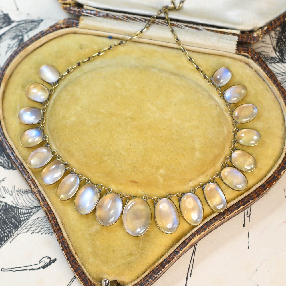 1930's Moonstone Fringe Necklace