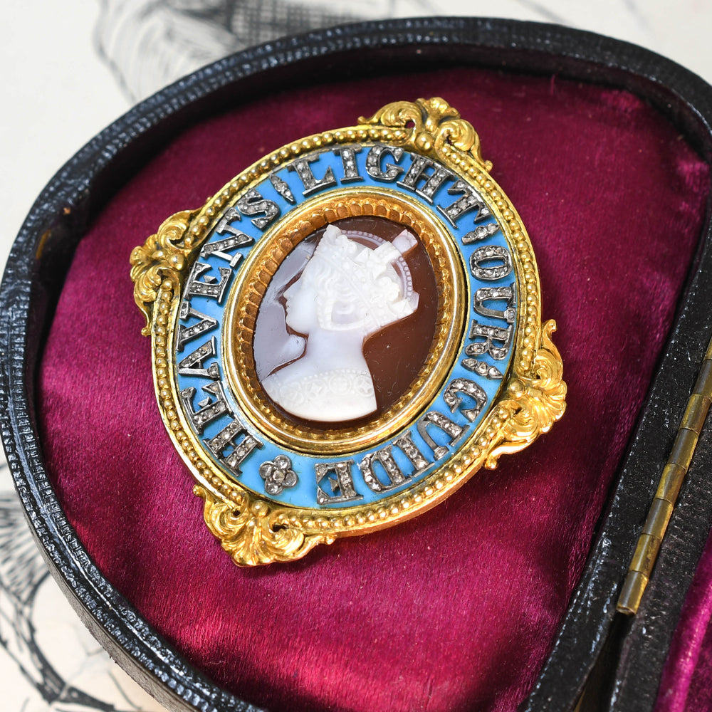 Victorian Enamel & Diamond Cameo