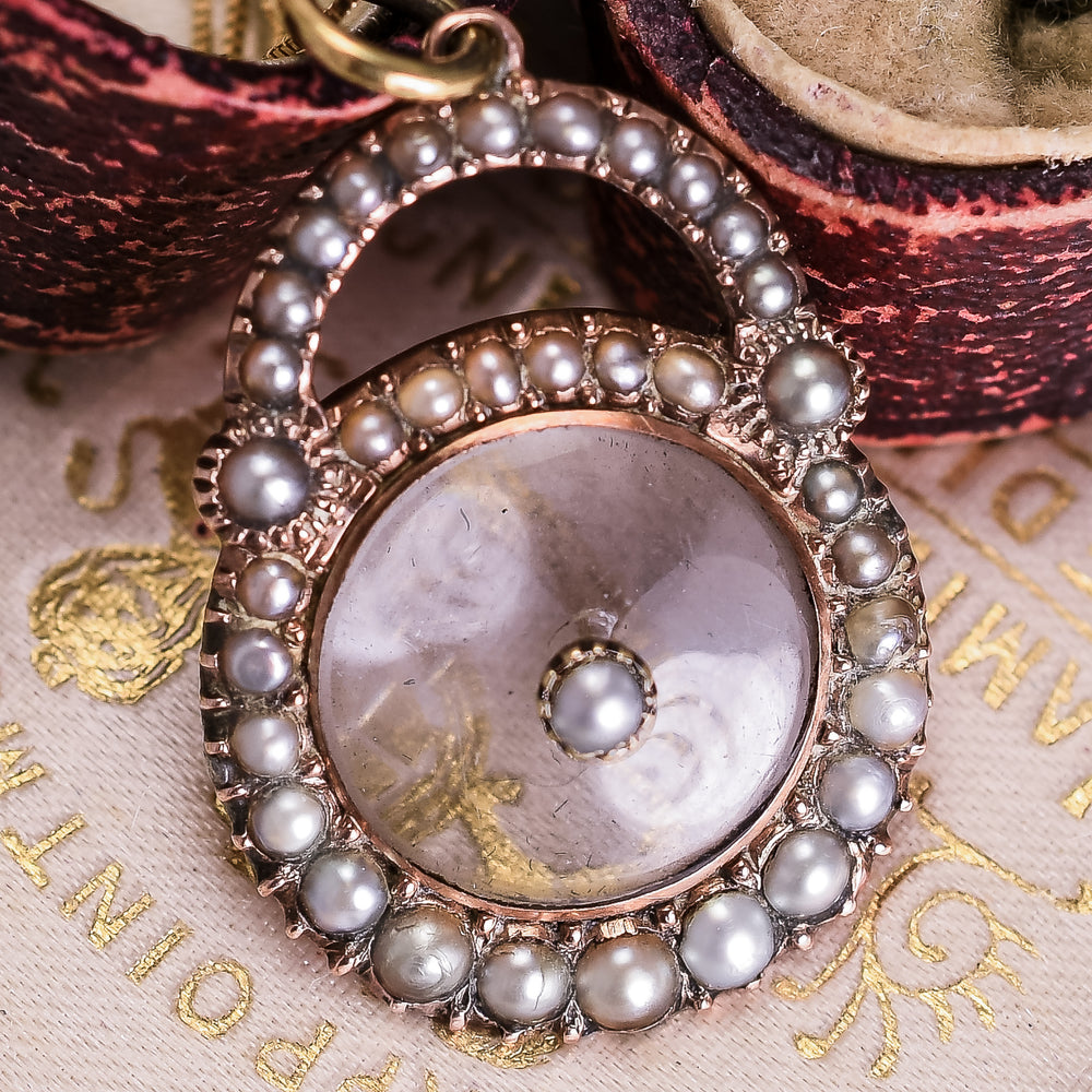 Georgian Pearl & Rock Crystal Padlock Pendant