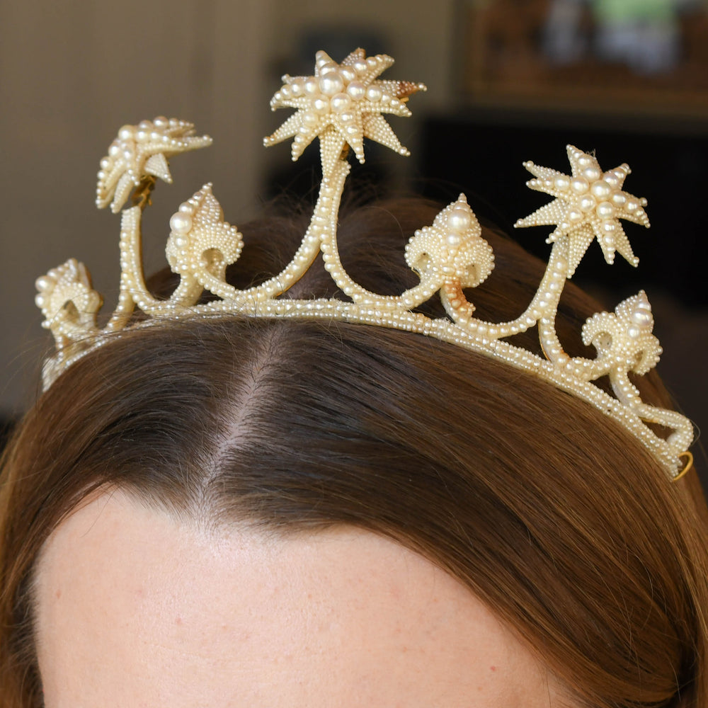 Georgian Boxed Woven Pearl Starburst Tiara