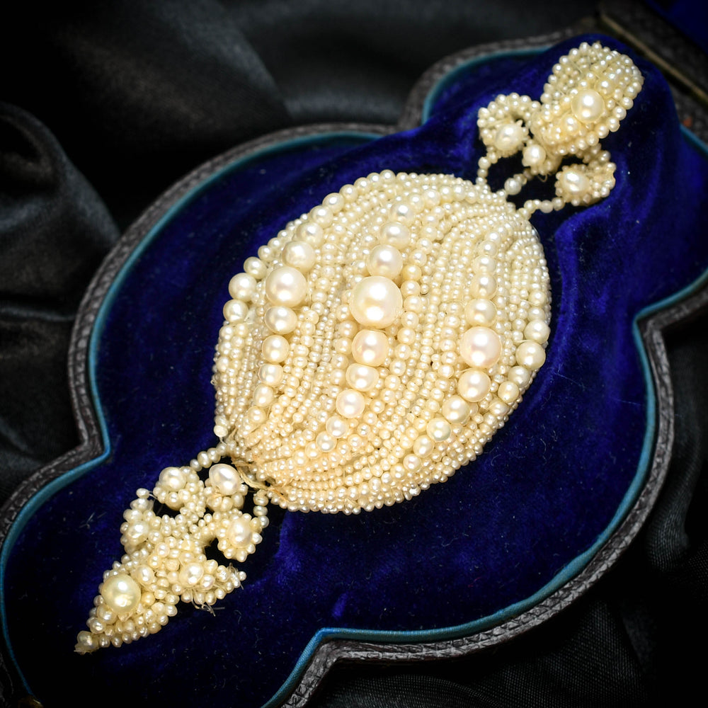 Georgian Boxed Woven Pearl Trompe L'oeil Locket