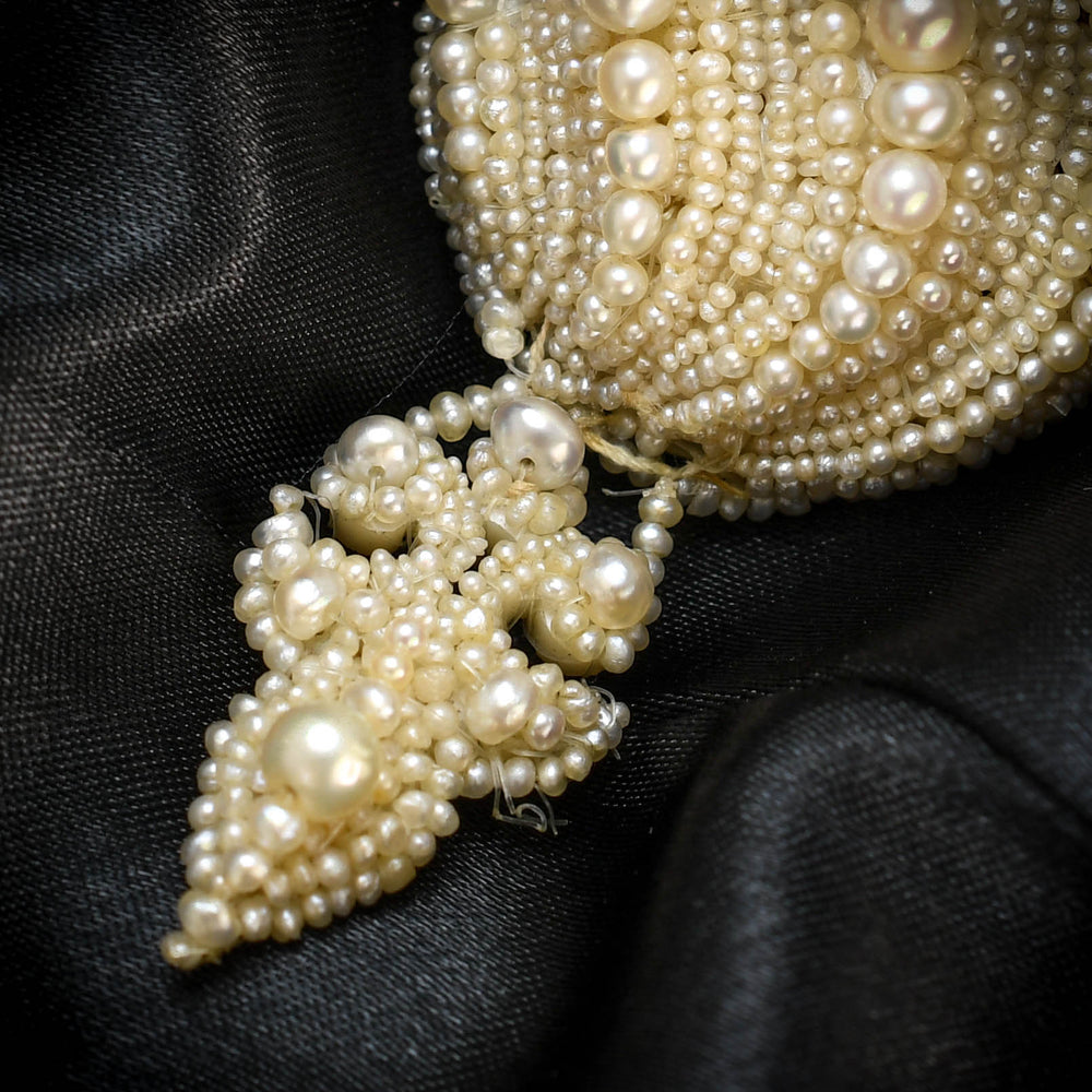 Georgian Boxed Woven Pearl Trompe L'oeil Locket