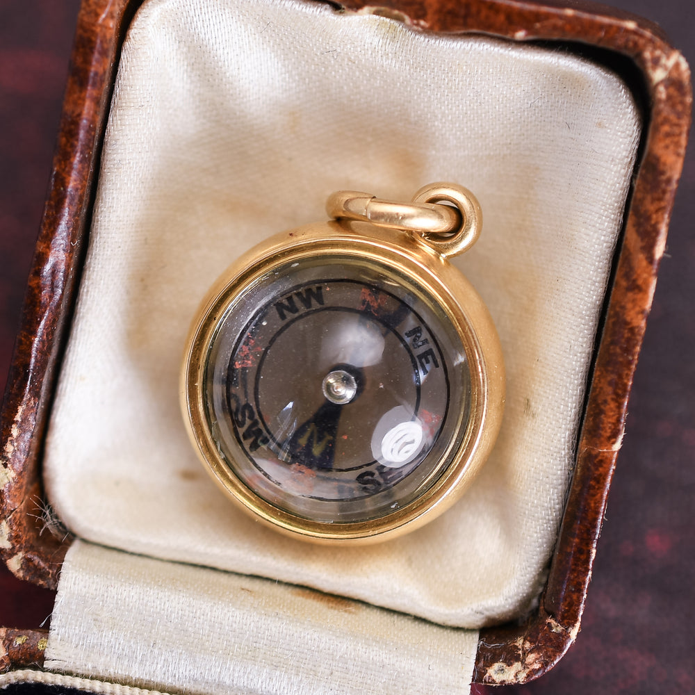 Victorian Rock Crystal Orb Compass