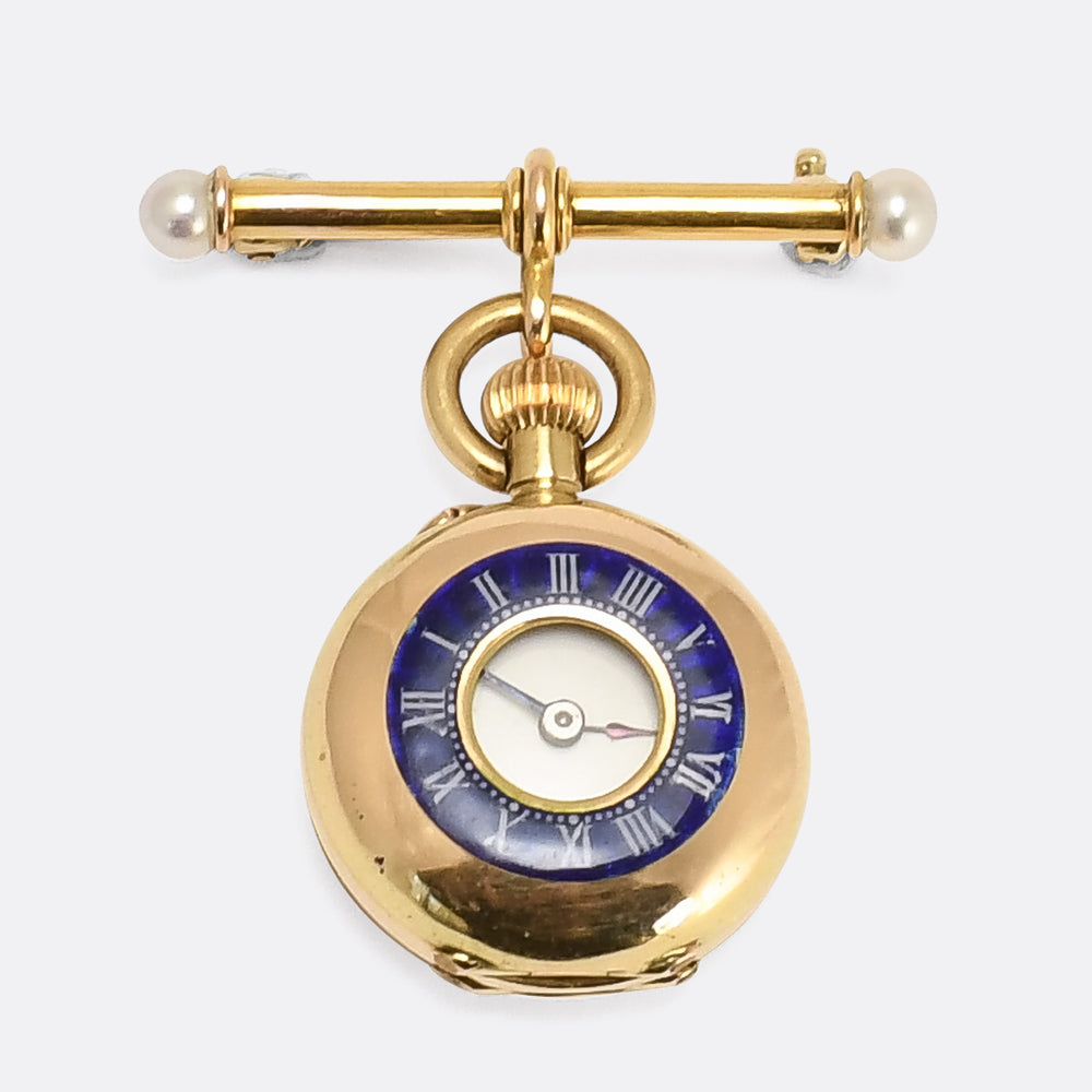 Victorian Enamel Pocket Watch Charm