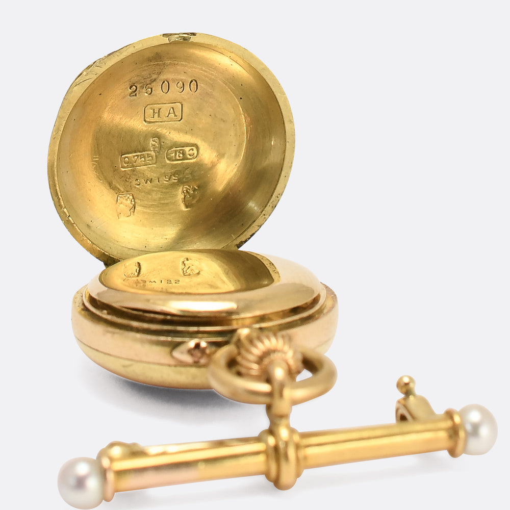 Victorian Enamel Pocket Watch Charm