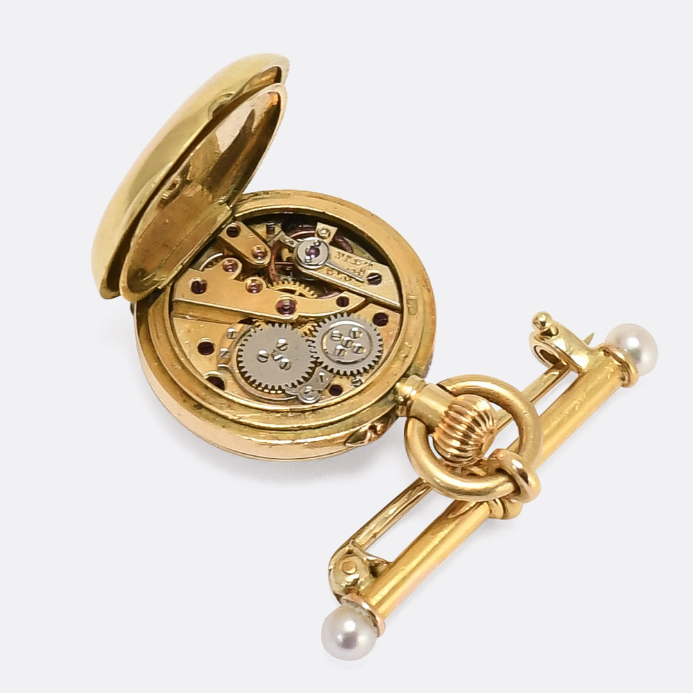 Victorian Enamel Pocket Watch Charm