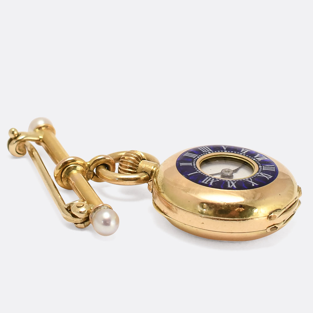 Victorian Enamel Pocket Watch Charm