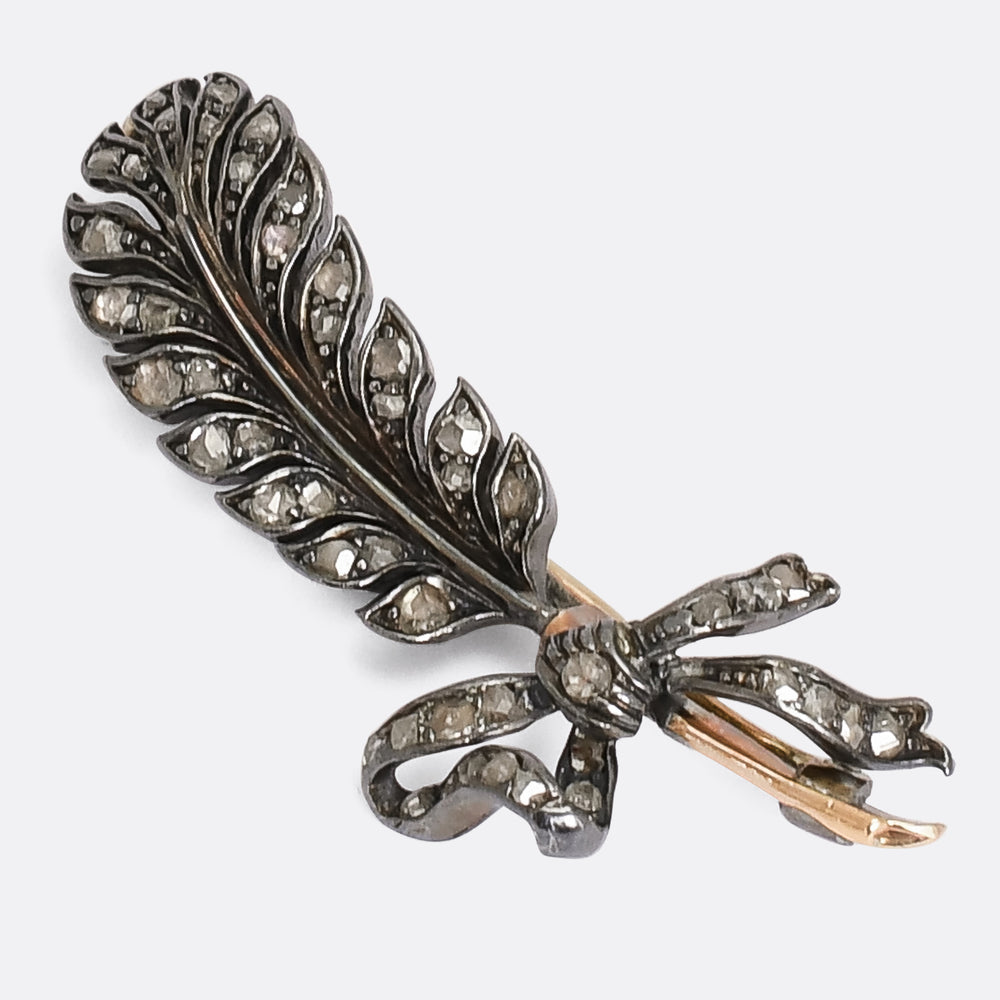 Victorian Diamond Feather Brooch