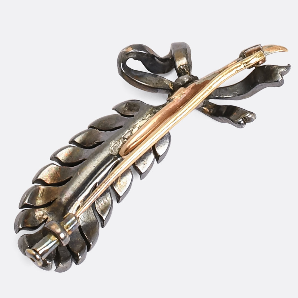 Victorian Diamond Feather Brooch