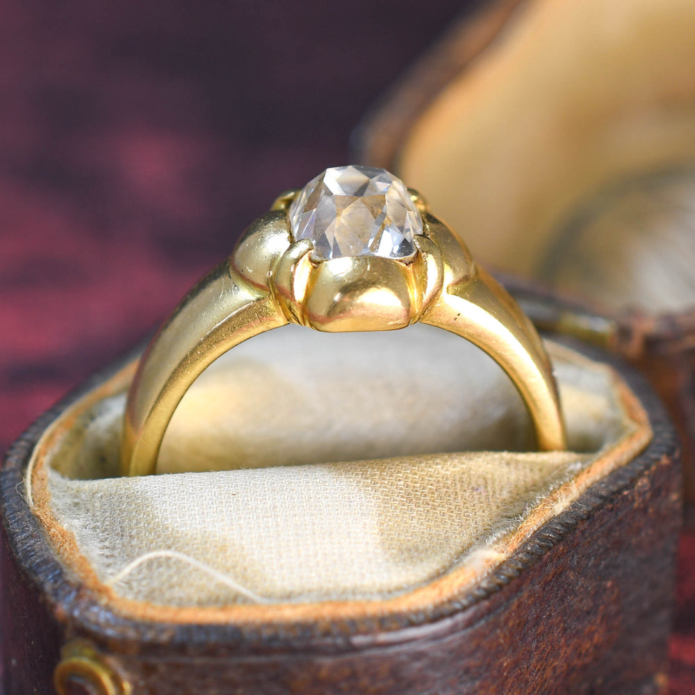 Georgian 2ct Old Cushion Cut Diamond Solitaire Ring