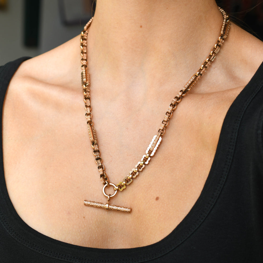 Huge Victorian Fancy-Link Double Albert Chain