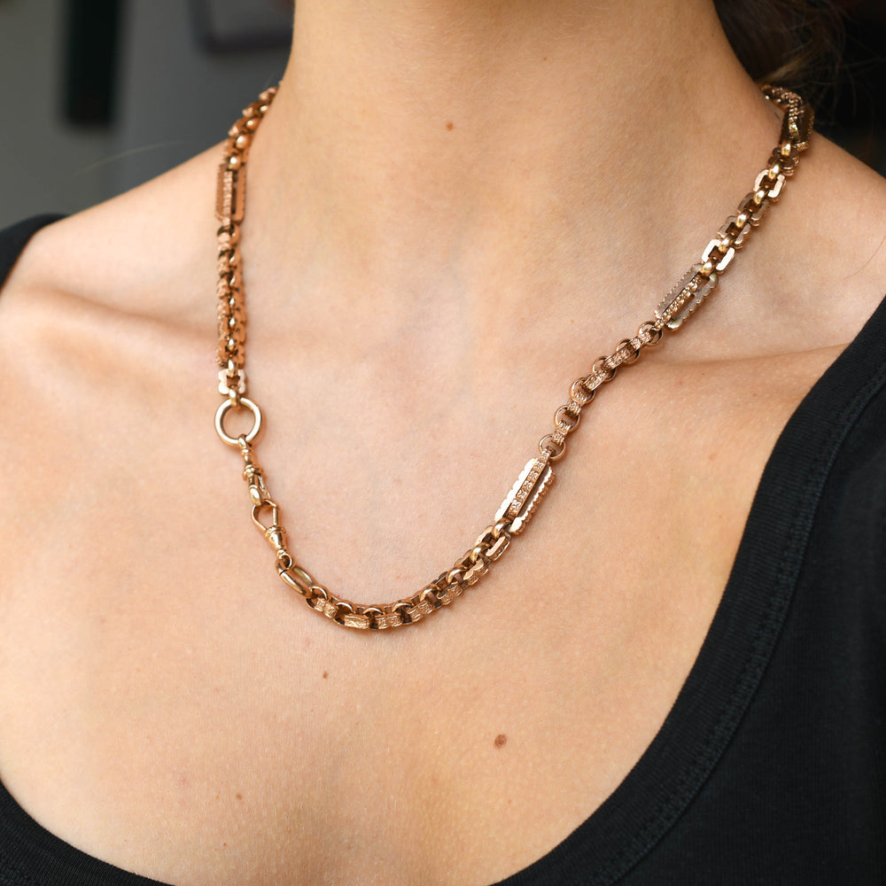 Huge Victorian Fancy-Link Double Albert Chain