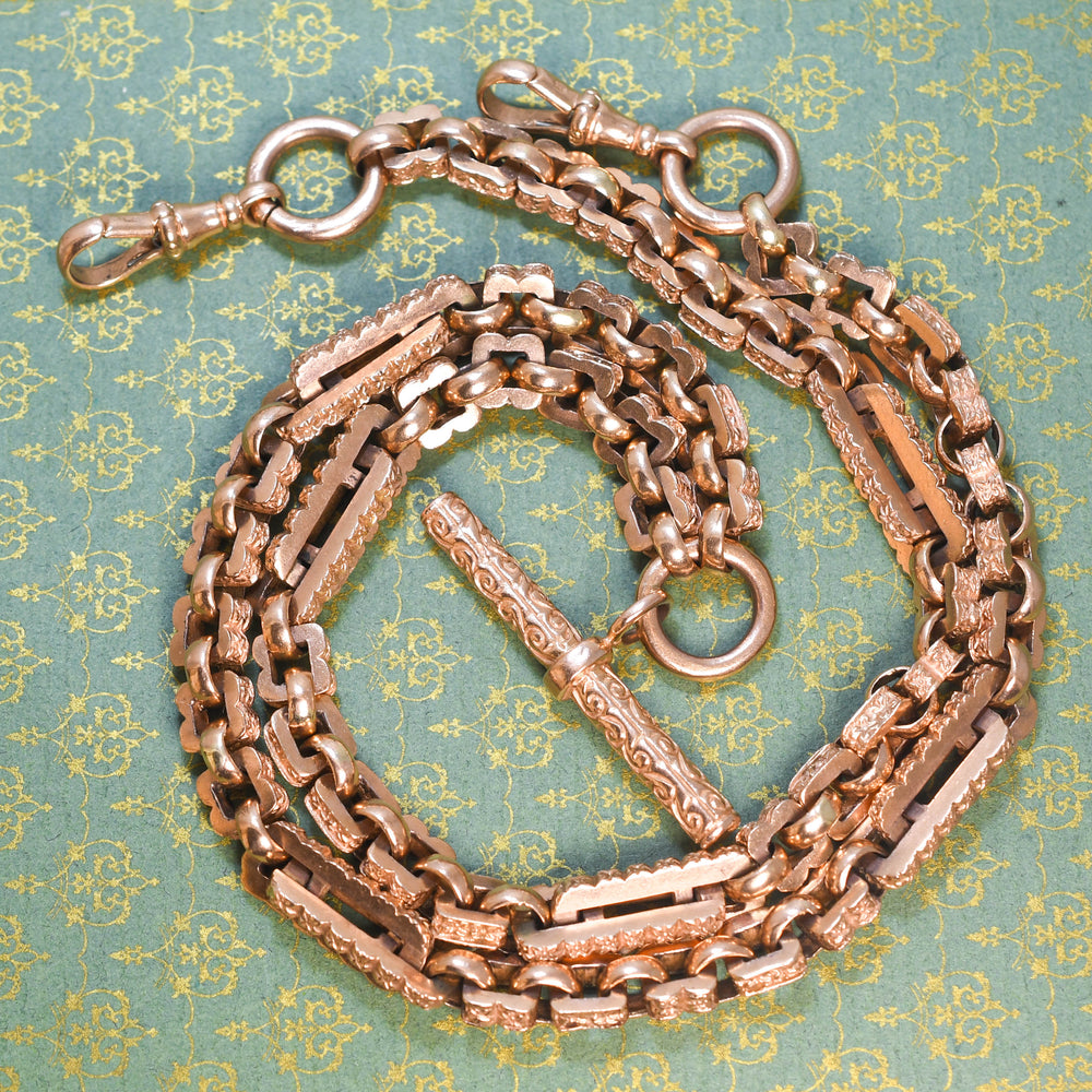 Huge Victorian Fancy-Link Double Albert Chain