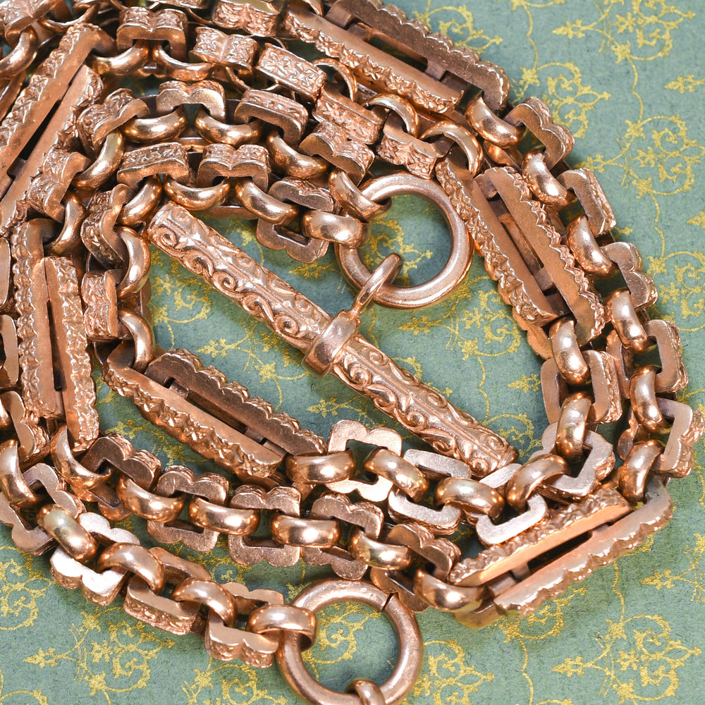 Huge Victorian Fancy-Link Double Albert Chain
