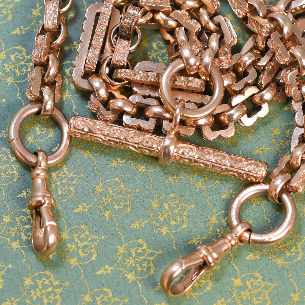 Huge Victorian Fancy-Link Double Albert Chain