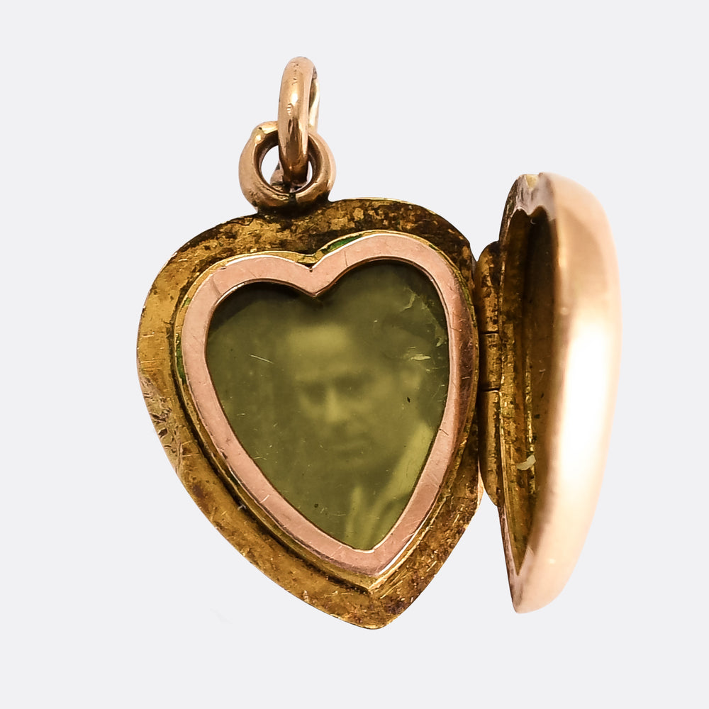 Victorian Pearl Heart Locket Pendant