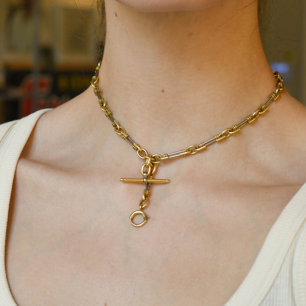 1940's Bi-Metal Albert Chain Necklace
