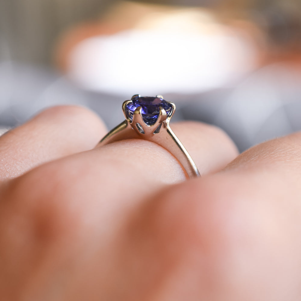 Contemporary Platinum 1ct Tanzanite Solitaire Ring