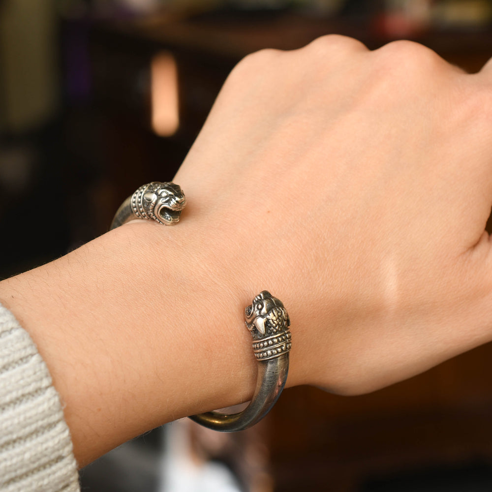 1940's French Gargoyle Silver Torque Bangle