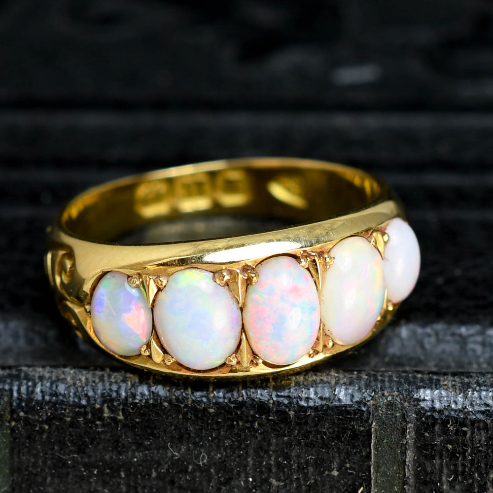 Victorian Opal 5-Stone Cigar Band Ring